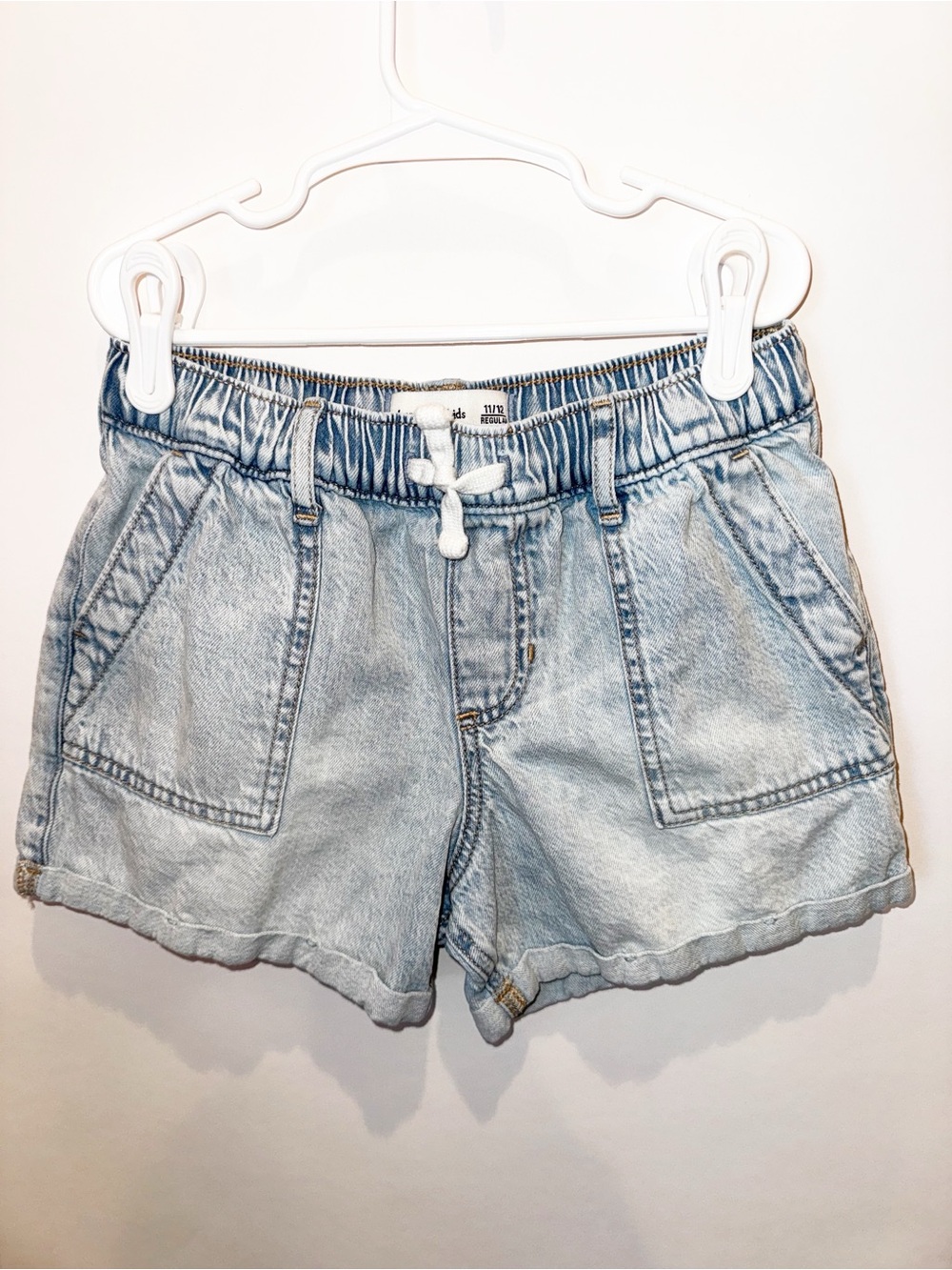 abercrombie kids Light Blue Denim Drawstring Shorts